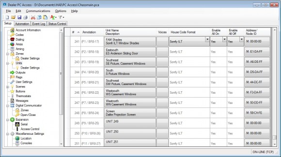 HAI PC Access - Somfy ILT Unit Configuration